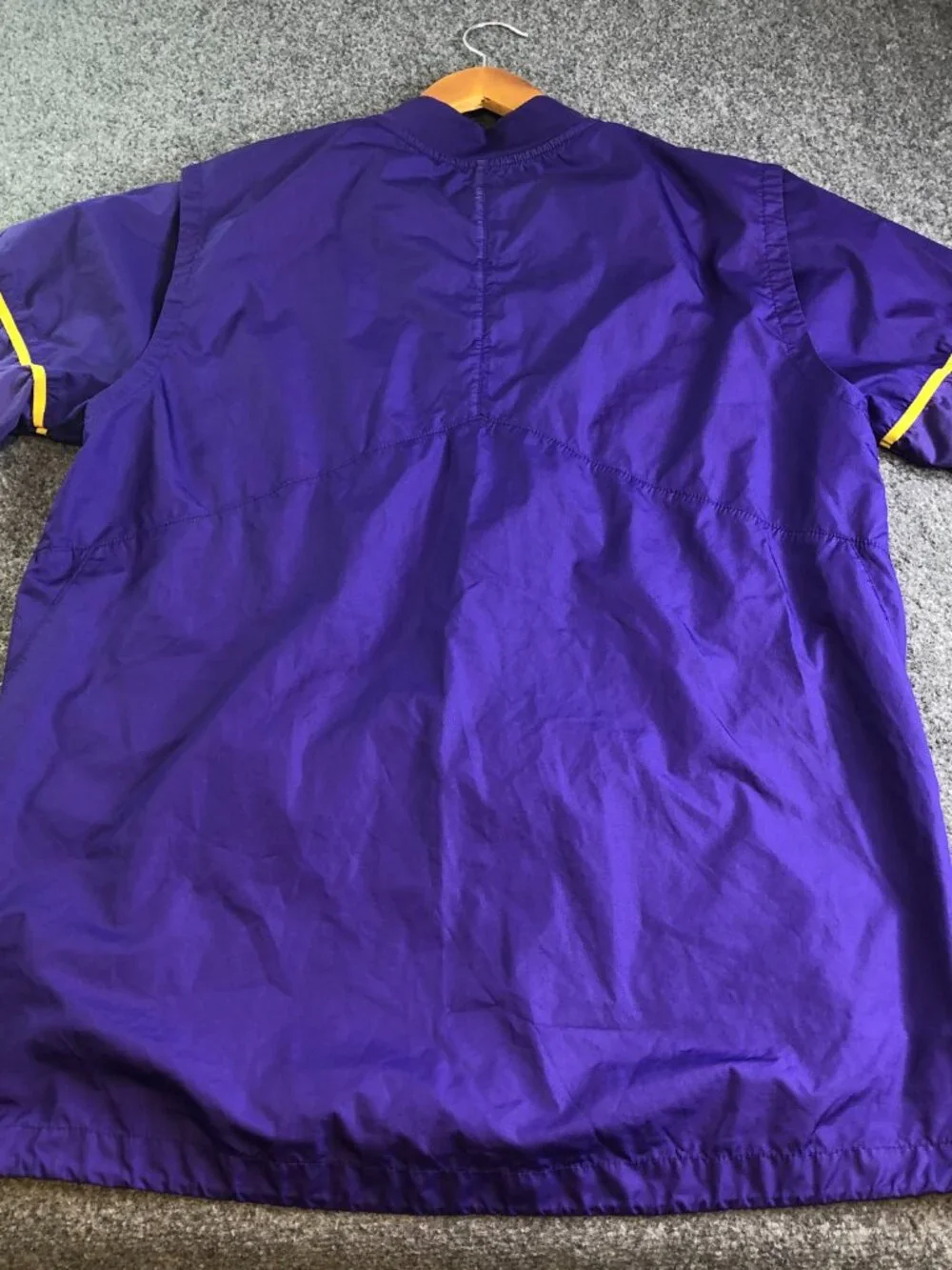 Nike LSU Tigers Jacket 1/4 Zip Mens Large Purple Windbreaker Track Coach Vented